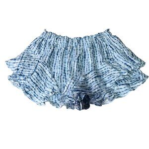 Aeropostale Blue Tie-Dye Ruffle Trim Shorts Womens Medium Lightweight Casual Sum